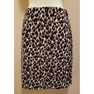 Ann Taylor Petite Leopard Print Skirt
